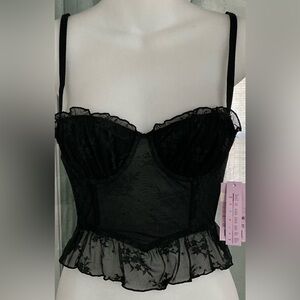 Black Ruffle Lace Corset